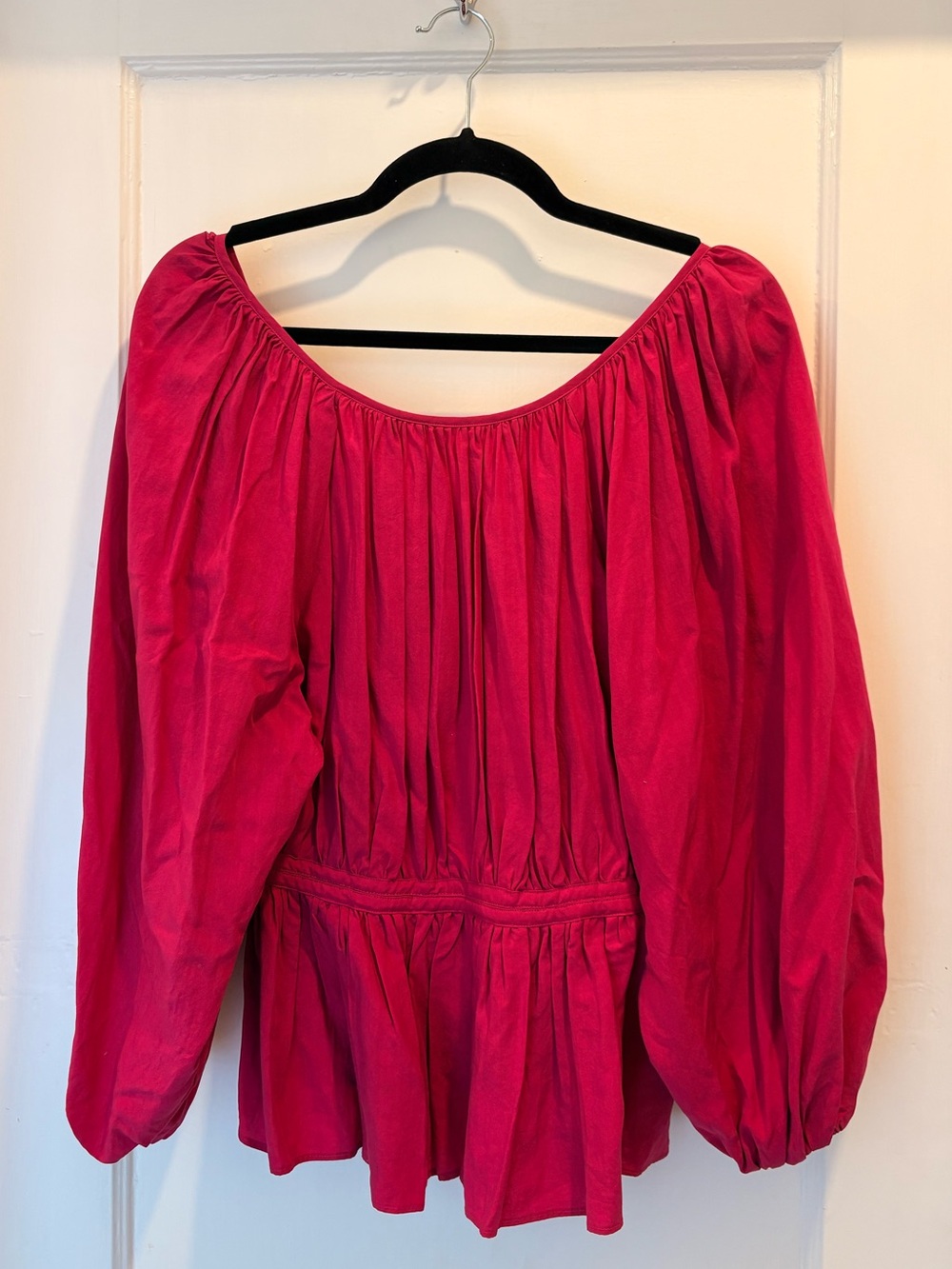 Mara Hoffman Fuchsia Puff Sleeve Top